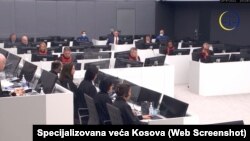 Hysni Gucati dhe Nasim Haradinaj në seancën ku u shpall aktgjykimi dënues ndaj tyre. Hagë, 18 maj 2022.