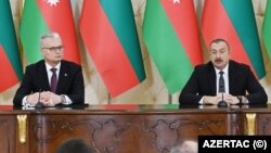 Azərbaycan və Litva prezidentləri mətbuata bəyanatlarla çıxış ediblər
