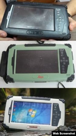 Планшет комплекса "Стрелец-М" (сверху) и планшеты фирм Leica и Handheld в аналогичных корпусах