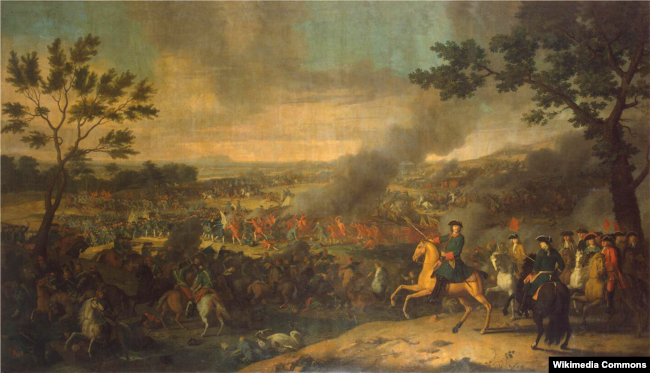 "Пётр I в Полтавской битве" (1718), Л. Каравак