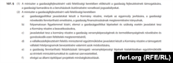 Az új gazdaságfejlesztési miniszter gazdaságfejlesztési hatáskörei a vonatkozó kormányrendeletben