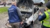 Згорілий автомобіль після атаки РФ у Балаклії на Харківщині, архівне фото