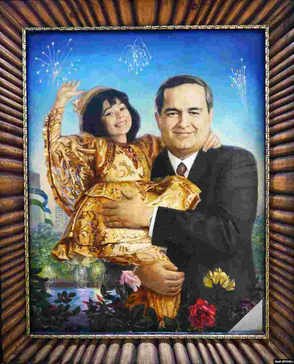 A 1993 painting of Karimov holding a girl under bursting fireworks. One of the most infamous incidents of Karimov&rsquo;s rule was the 2005 massacre of antigovernment protesters by Uzbek security forces in the eastern city of Andijon, in which hundreds of people were killed.