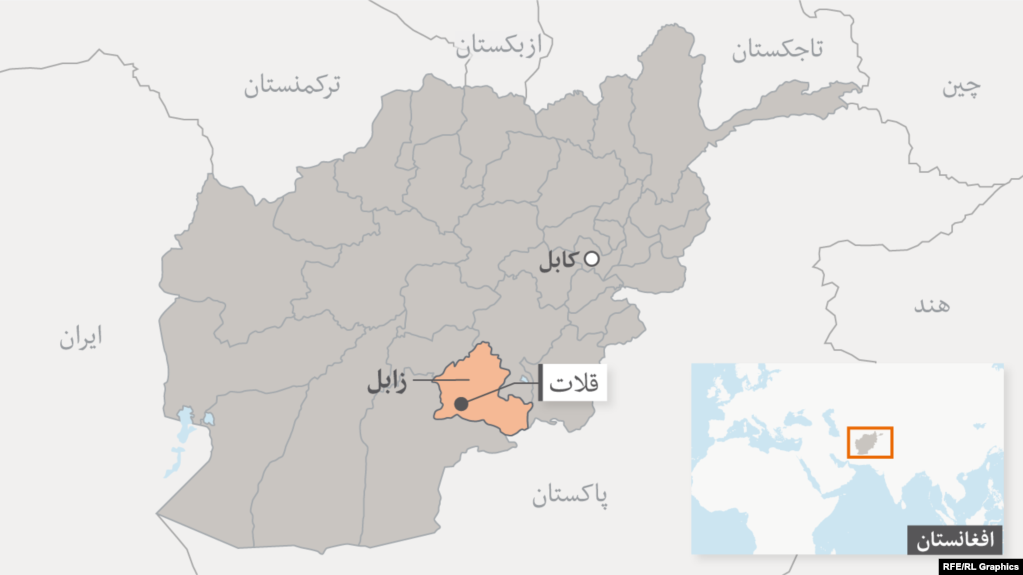 The reported attack occurred in Afghanistan's southern Zabul province (marked in orange on the map).