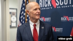 US Senator Rick Scott, a Republican of Florida, before being interviewed by RFE/RL in Washington on August 4