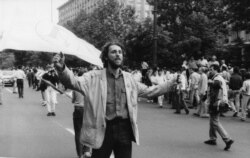 Marian Munteanu, președintele Ligii Studenților de la Universitatea București, 17 mai 1990