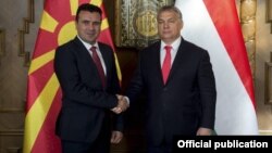 Премиерите на Македонија и на Унгарија Зоран Заев и Виктор Орбан на средба во Будимпешта на 28 ноември 2017