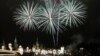 Fireworks light up central Moscow to welcome in New Year's Day.