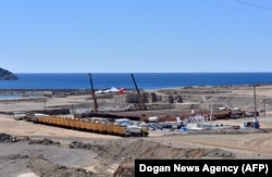 Construction at Turkey's first nuclear power plant, Akkuyu, being built by Rosatom, on April 3, 2018.