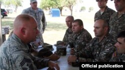 U.S. - Kansas National Guard officers train Armenian soldiers in July 2017.