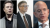 Elon Musk, Bill Gates i Jeff Bezos