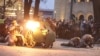 Ukraine -- battle reconstruction arsenal square, Kyiv, 25Jan2020