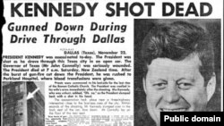 Адна з амэрыканскіх газэтаў у 1963 годзе пасьля забойства прэзыдэнта Кенэдзі