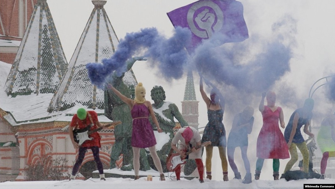 Pussy Riot is known for staging protests often against actions taken by the Russian government and officials. (file photo)