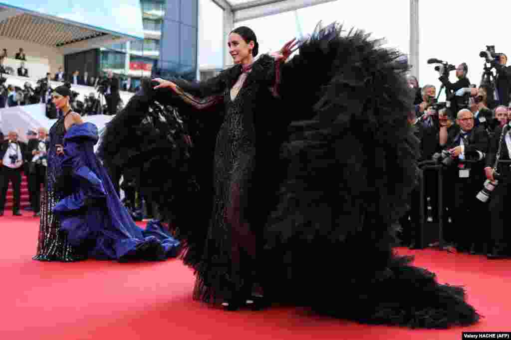 Moldova model and influencer Elvira Jain arrives to attend the screening of Final Cut (Coupez!) ahead of the opening ceremony of the 75th edition of the Cannes Film Festival in southern France.