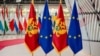 Zastava Crne Gore i EU u Briselu (foto-arhiv)