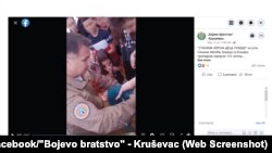 Skrinšot video objave Udruženja ratnih veterana "Bojevo bratstvo Kruševac" od 14. maja 2022. na kojoj se vidi predstavnik Srpsko-ruskog humanitarnog centra kako drži obuku deci iz pružanja prve pomoći.