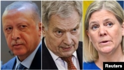 Türkiyə prezidenti Recep Tayyip Erdoğan, Finlandiya prezidenti Sauli Niinisto və İsveçin baş naziri Maqdalena Anderson