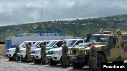 Armenian - Russian border guards stationed in Syunik province are inspected by Russian Ambassador Sergei Kopyrkin, May 24, 2022.