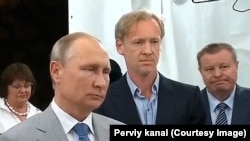 Russian President Vladimir Putin and Igor Zelensky (center) in Crimea in 2018