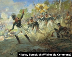 "Подвиг солдат генерала Н. Н. Раевского под Салтановкой 11 июля 1812 года", Николай Самокиш (1912 год)