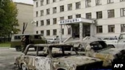 A police station in Nalchik after the 2005 raid