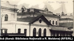 Gara de la Tighina. Vedere interbelică (Sursă: Biblioteca Națională a R. Moldova)