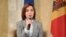 Moldovan President-elect Maia Sandu speaks at a news conference in Chisinau on November 30.