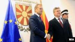 Средба на претседателот на Македонија Ѓорге Иванов со Претседателот на Европскиот совет Доналд Туск. 