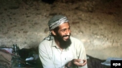 Osama Bin Laden in a cave in the Jalalabad region of Afghanistan in 1988