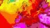 Harta meteorologică întocmită de serviciul francez de meteorologie, pe 14 iunie 2022, arată cum valul de căldură a lovit Spania, Franța și SUA.