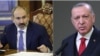 Премьер-министр Армении Никол Пашинян (слева) и президент Турции Реджеп Тайип Эрдоган (комбинированная фотография)