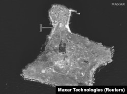 O imagine din satelit cu Insula Șerpilor, 21 iunie 2022