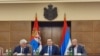 Ambasador Ukrajine u Srbiji Volodimir Tolkač, predsednik Narodne skupštine Srbije Ivica Dačić i predsednik Evroatlantskog saveta Dragan Šormaz, 1. jul 2022, Beograd.