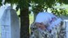 Suhra Malic, on her sons graves at Potocari