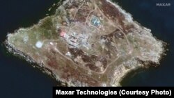 Insula Șerpilor abandonată de Rusia, imagine de pe satelit, 30 iunie 2022