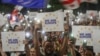 People attend a mass demonstration in support of Georgia's bid country's for EU membership in Tbilisi on June 20.