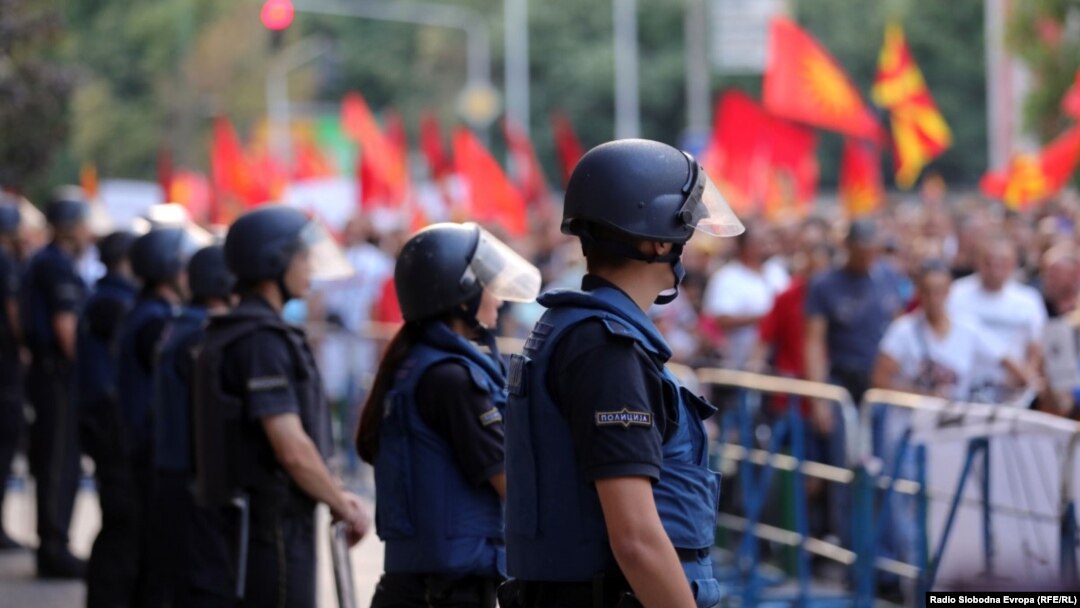 Од протестите против францускиот предлог. Скопје 07.07.2022