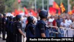 Од протестите против францускиот предлог. Скопје 07.07.2022