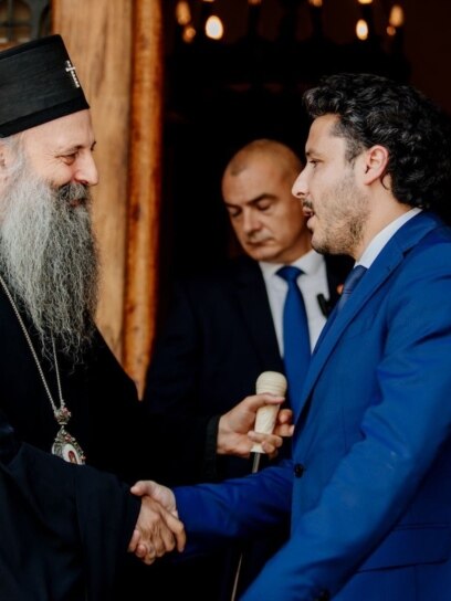 Patrijarh SPC Porfirije i crnogorski premijer Dritan Abazović, Beograd 20. jun 2022. godine