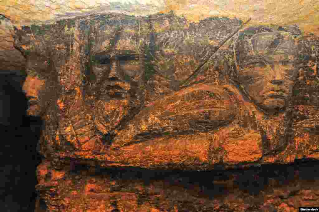 Inscriptions from Soviet partisans who hid out in the catacombs during World War II, as well as other drawings from its unique history, can still be found on its walls.