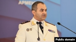 Armenia - Prosecutor-General Artur Davtian speaks at an official ceremony in Yerevan, July 1, 2022.