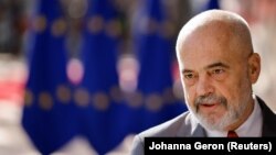 Premijer Albanije Edi Rama na samitu EU u Briselu, 23. jun 2022.