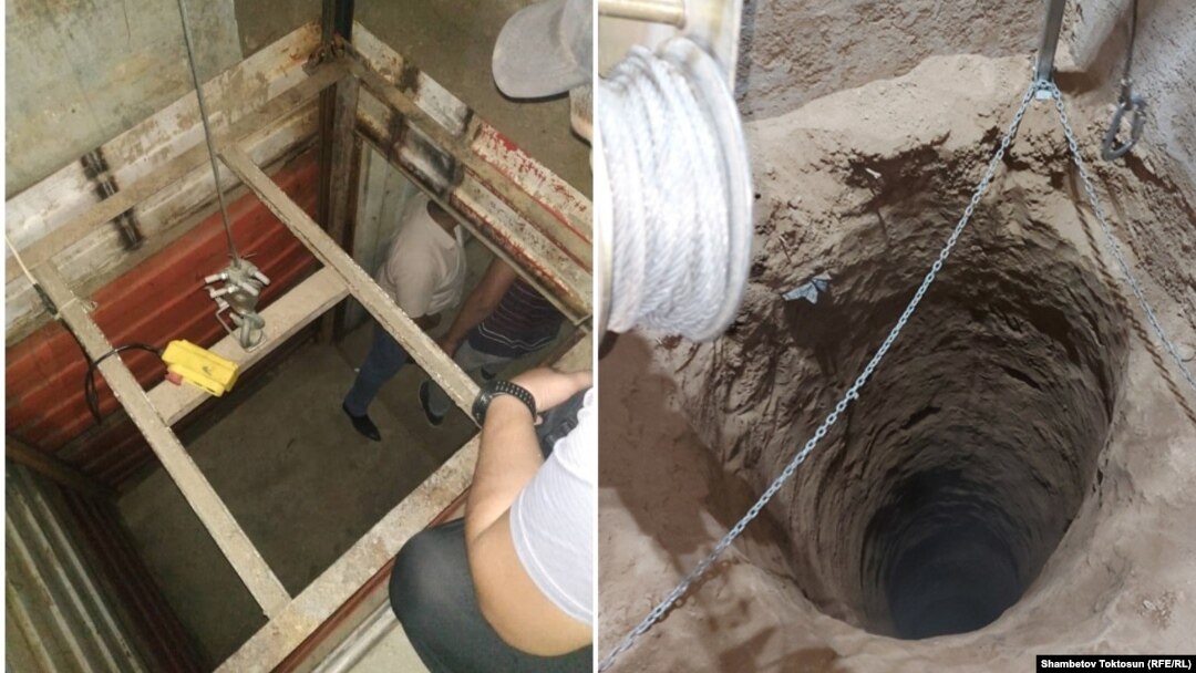 Since 2021, Kyrgyz authorities have found at least four similar tunnels on the border with Uzbekistan. (composite file photo)