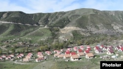 Nagorno-Karabakh - A view of the village of Aghano and a road leading to Armenia, April 16, 2022.