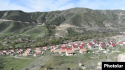 Nagorno-Karabakh - A view of the village of Aghavno and a road leading to Armenia through the Lachin corridor, April 16, 2022.