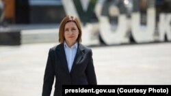 Președinta Maia Sandu într-o vizită în Ucraina.