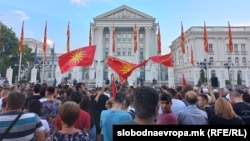 The July 2 rally in Skopje came after French President Emmanuel Macron said he believed a compromise agreement was near over the long-standing dispute.