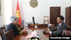Бегимай Турусбекованы министр Азамат Жаманкулов кабыл алды. 22-июнь, 2022-жыл.