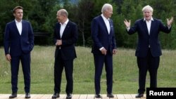 Британия, АҚШ, Франция ва Германия лидерлари G7 саммитида, 2022 йил 26 июли